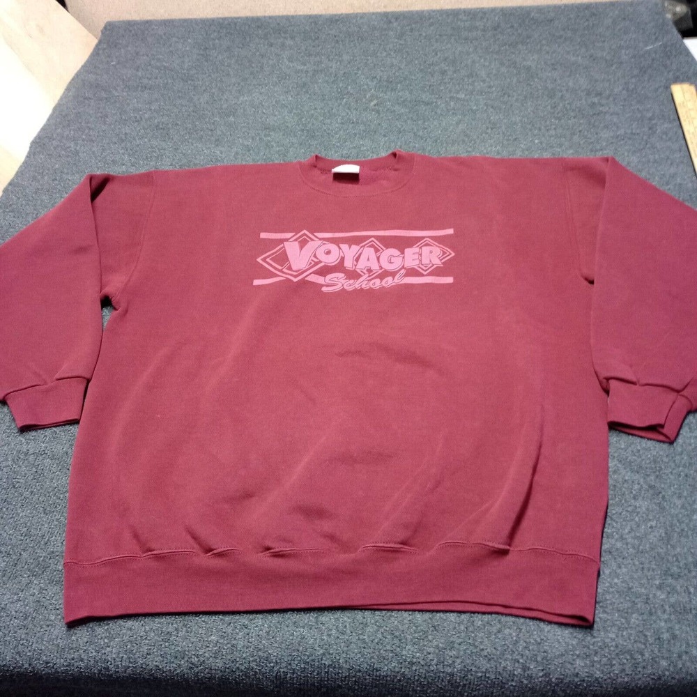 VINTAGE Voyager School Sweater Maroon‎ 2XL XXL Santee Heavyweight USA Made